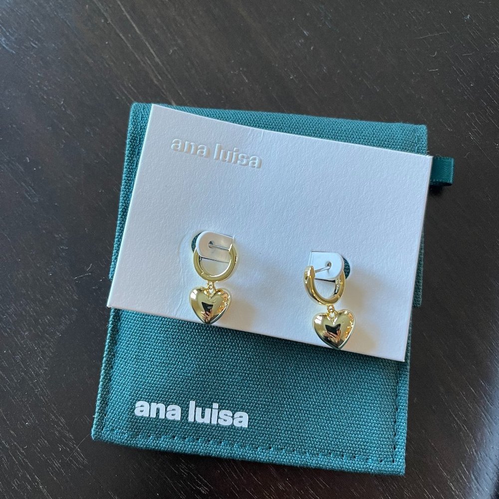 Ana Luisa Jessica Puffed Heart Hoops (New)